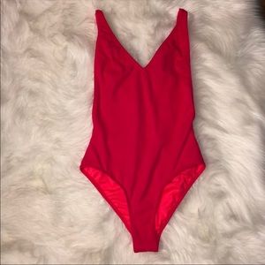 topshop hot pink one piece bathing suit